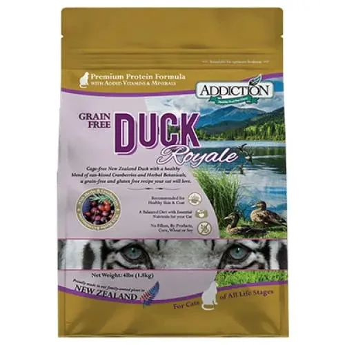    - Senior cat food  Addiction Duck Royale Grain Free Dry Cat Food