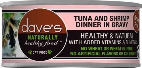 - Cat food for multi-cat households Dave's Naturally Healthy Tuna and Shrimp in Gravy Canned Cat Food - Cat food for multi-cat households Dave's Naturally Healthy Tuna and Shrimp in Gravy Canned Cat Food